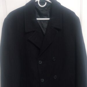 Ralph Lauren Home Black Double-Breasted Pea Coat